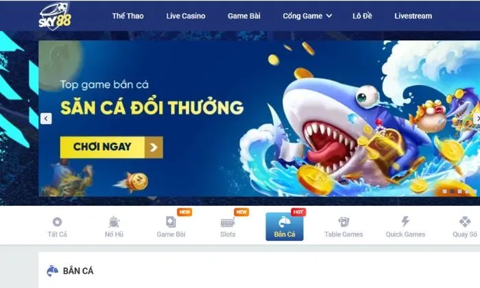 Chơi ngay bắn cá Sky88 để săn thưởng cực khủng